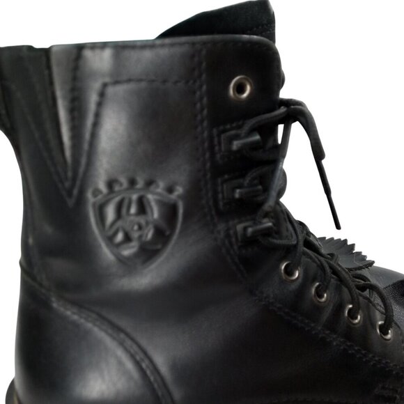 Ariat Black Leather Kiltie Paddock Western Riding Boots Size 6.5 Cowboy Womens - Picture 14 of 16